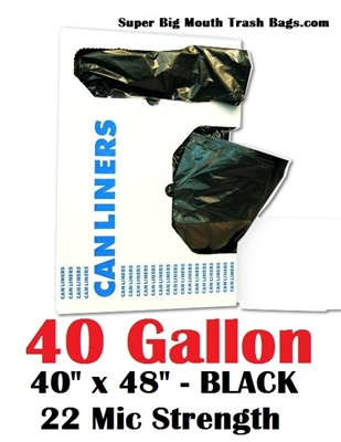 FREE SHIPPING! 40 Gallon Garbage Bags 40 Gallon Trash Bags 40 GAL Can Liners  40 x 48 22 Micron Clear