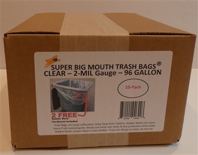 SUPER BIG MOUTH TRASH BAGSÂ® 30 RUBBER BANDS Tie-Downs for 85-100 Gallon  Trash